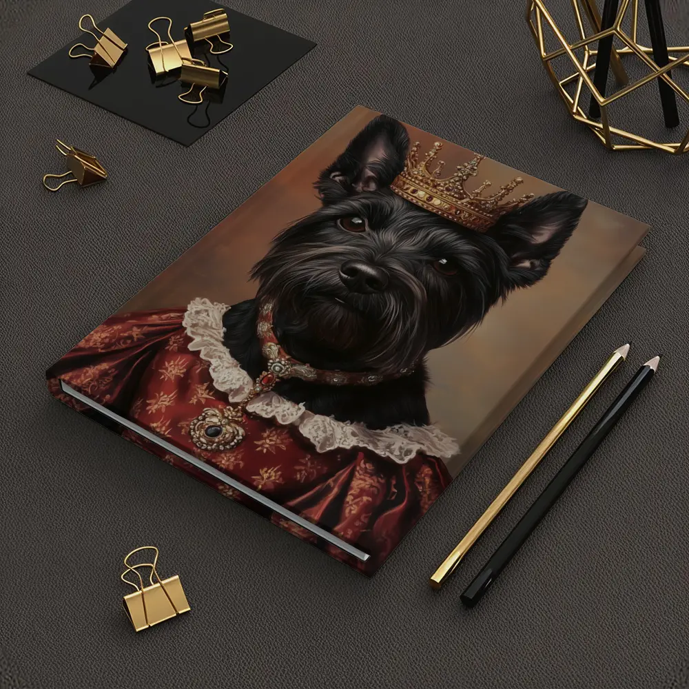Royal Scottish Terrier Portrait Wearing Crown – Notebooks