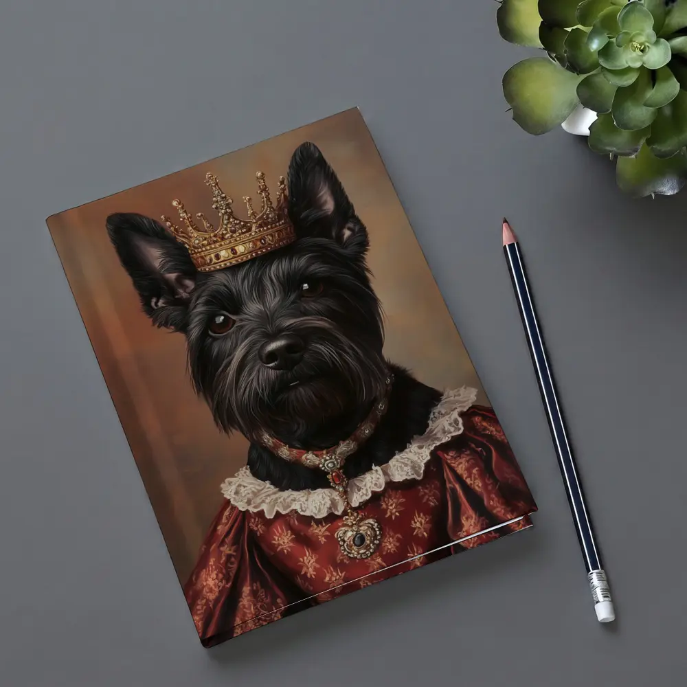 Royal Scottish Terrier Portrait Wearing Crown – Notebooks