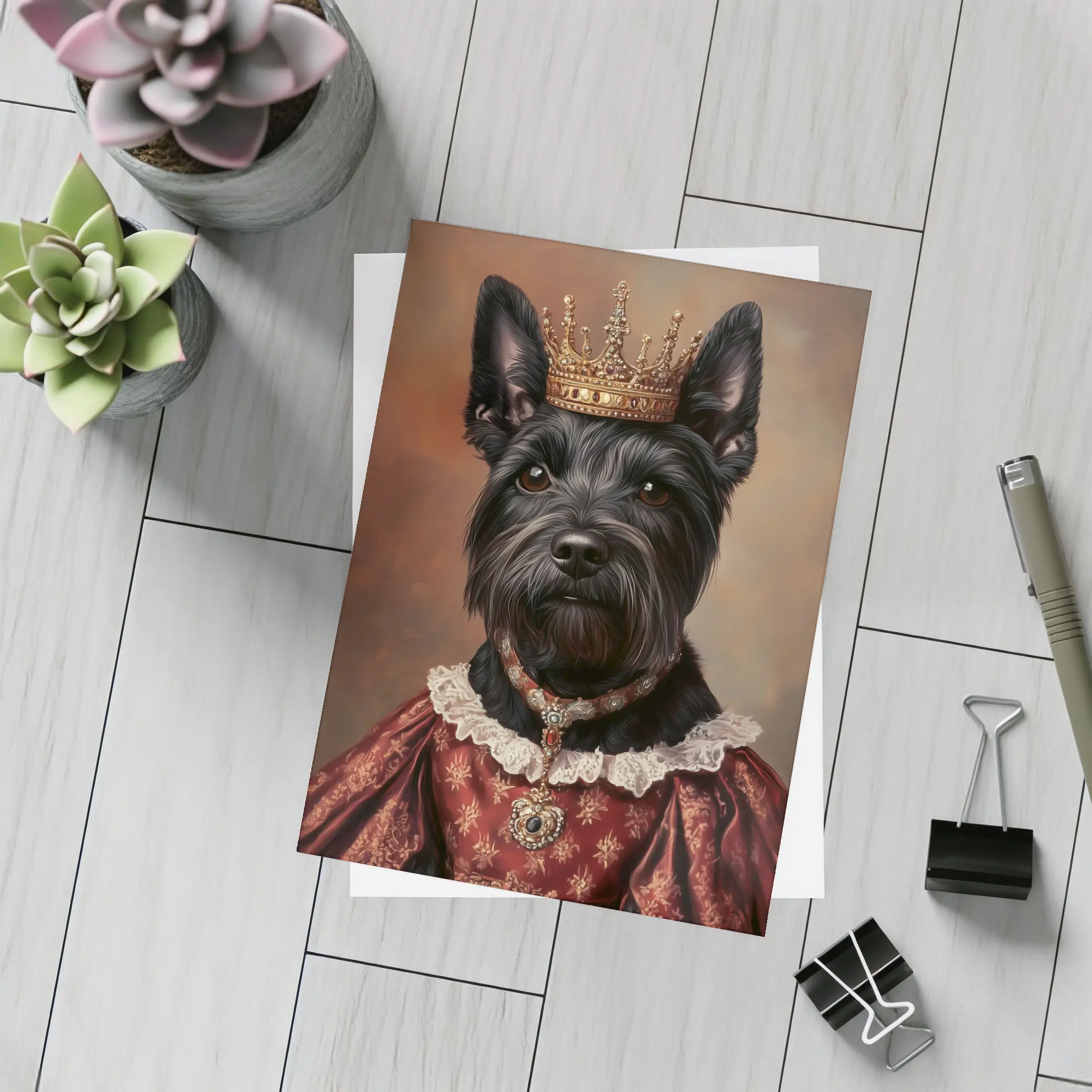 Royal Scottish Terrier Portrait Wearing Crown – Postcards