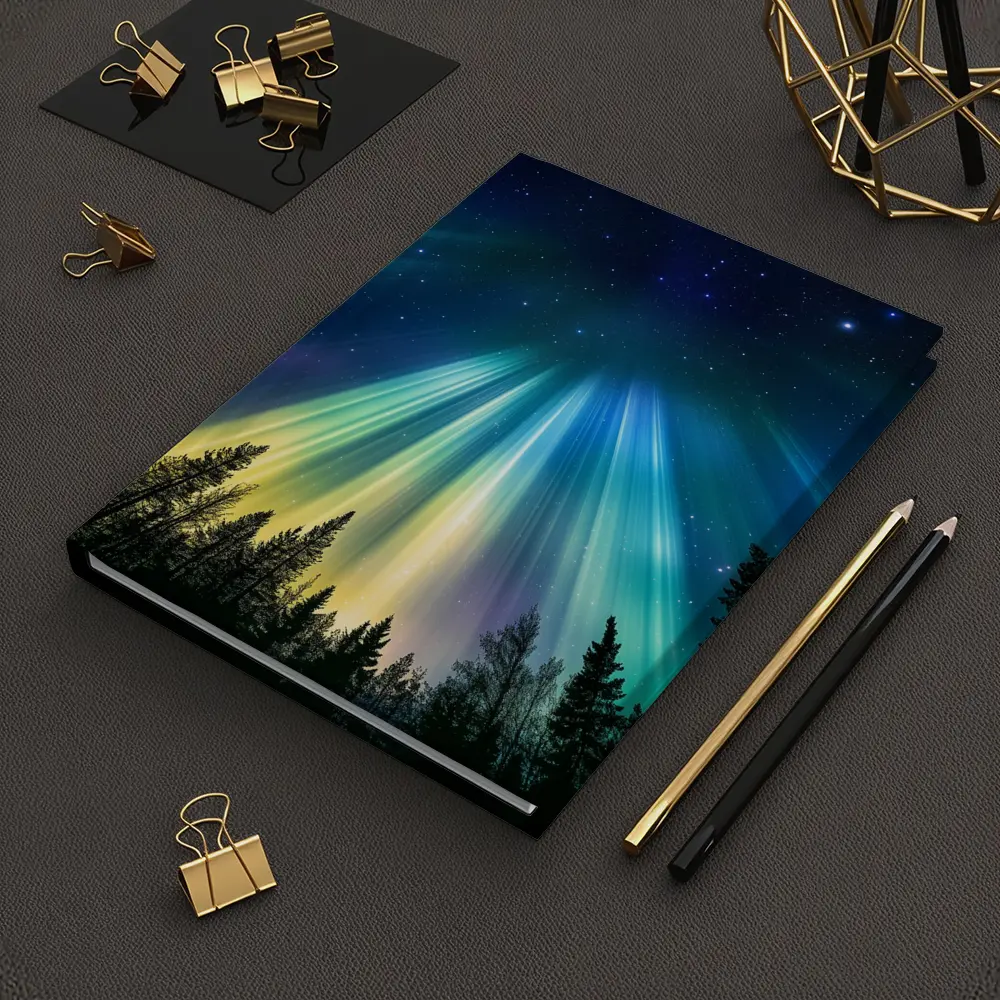 Aurora Borealis Northern Lights Forest Night – Notebooks