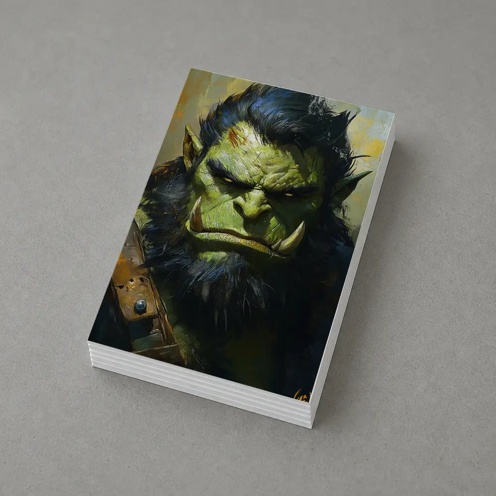 Green Orc Warrior Portrait Fantasy Art – Postcards