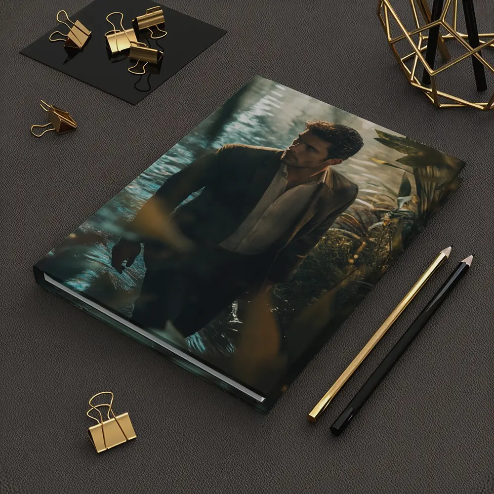 Man in Suit Wading Through Jungle Water – Notebooks