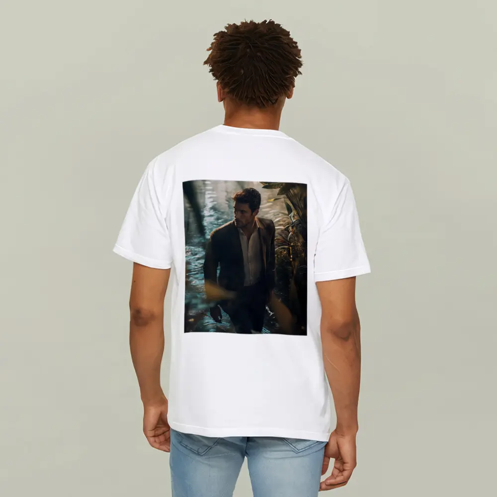 Man in Suit Wading Through Jungle Water – T-Shirts