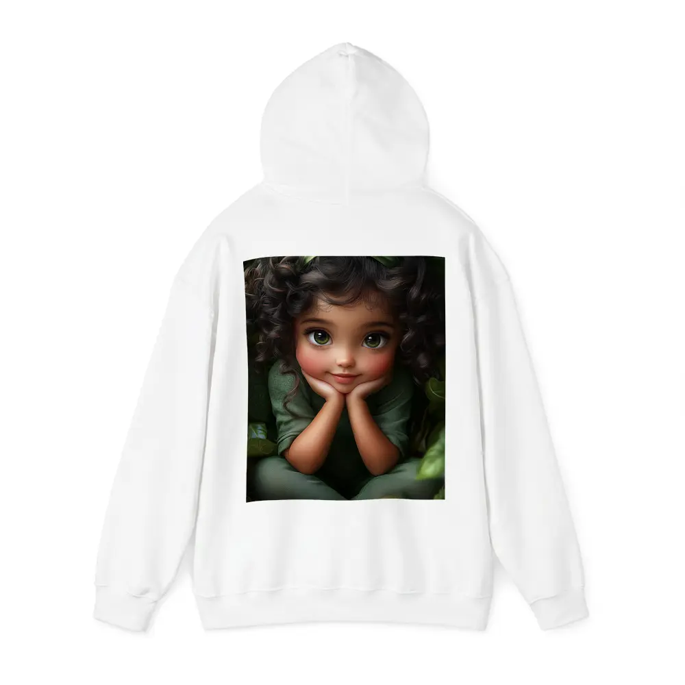 Cute Cartoon Girl With Kiwi Fruit Green – Hoodies