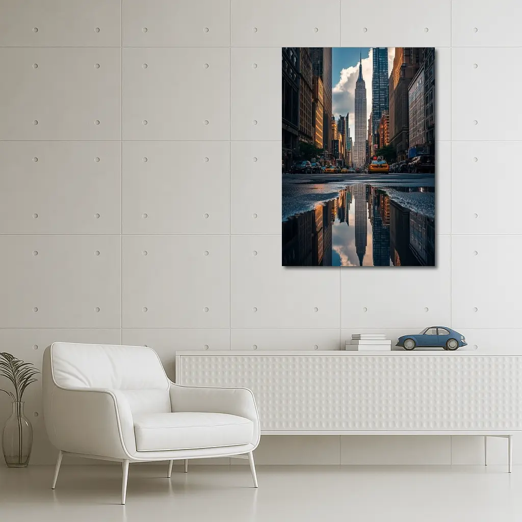 Empire State Building New York Street Reflection – Wall Art