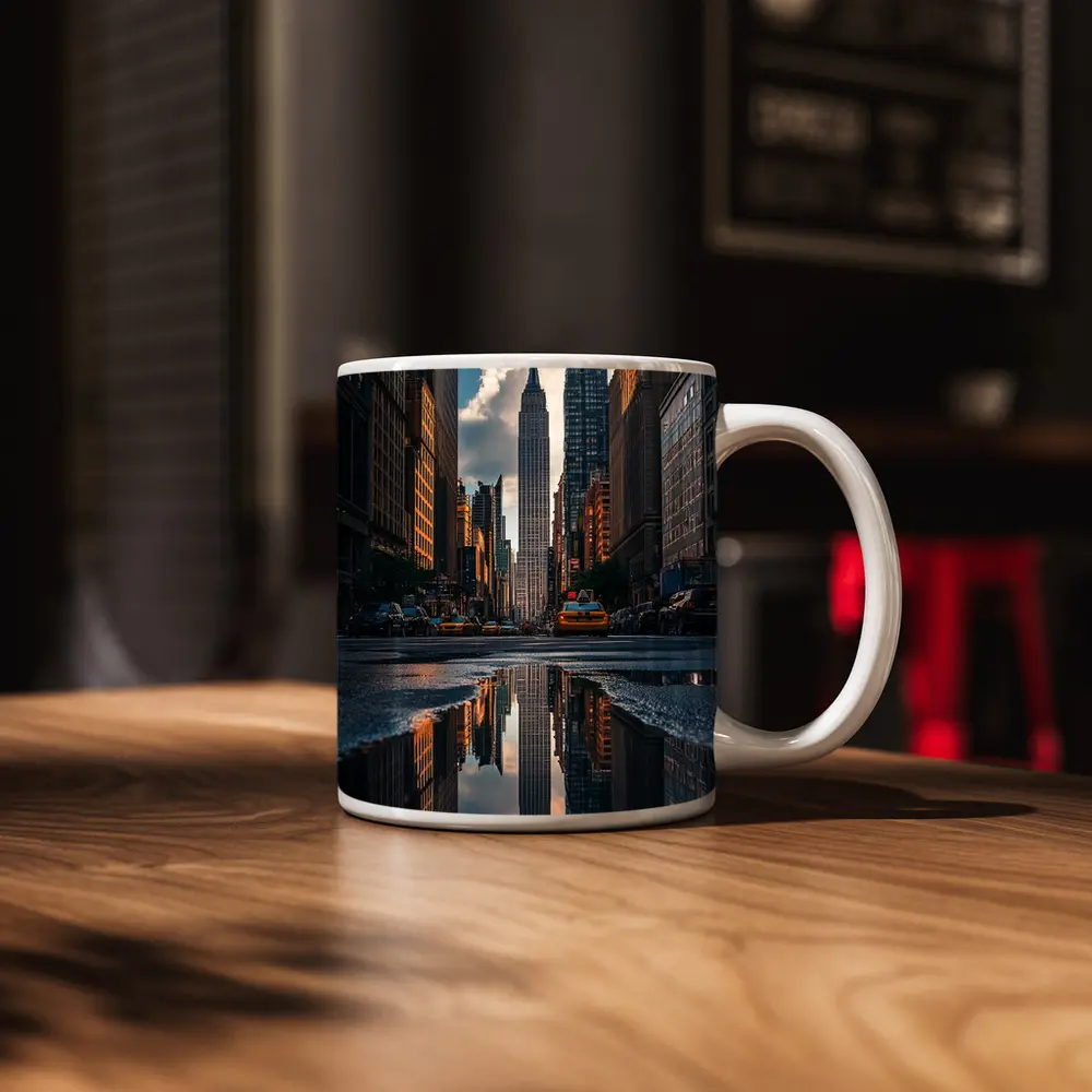 Empire State Building New York Street Reflection – Mugs