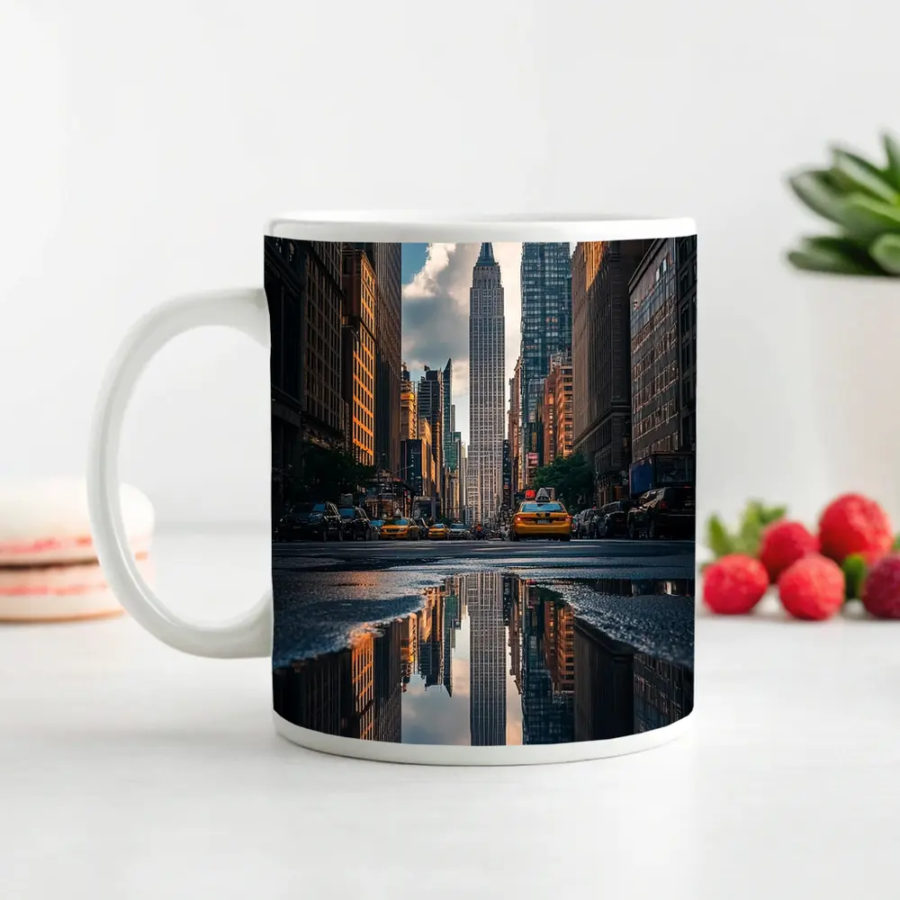 Empire State Building New York Street Reflection – Mugs