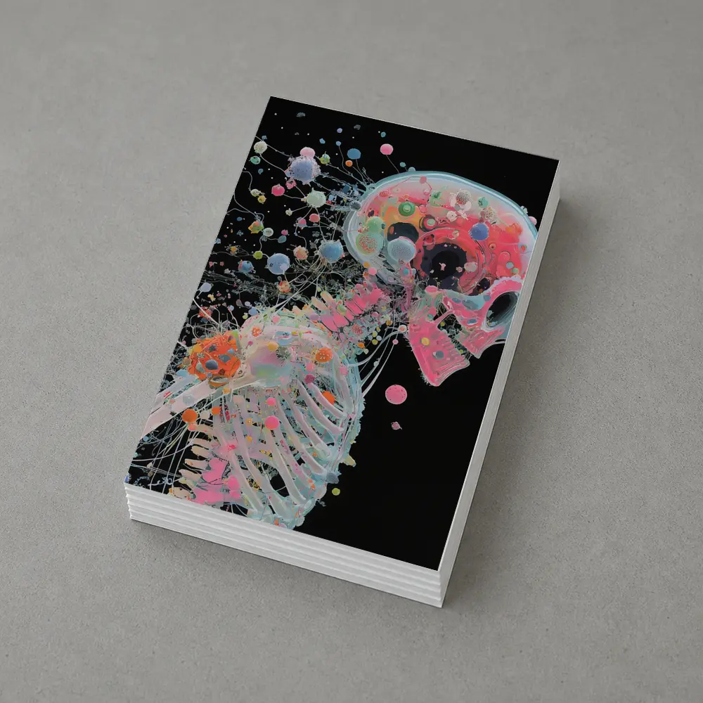 Colorful Skeleton Anatomy Art Black Background – Postcards