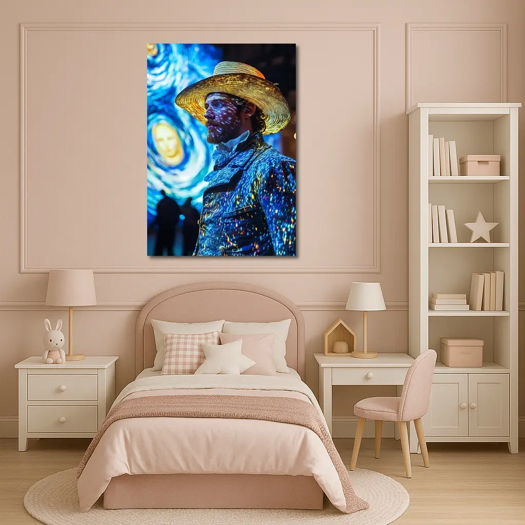 Van Gogh Starry Night Man Portrait Art – Wall Art