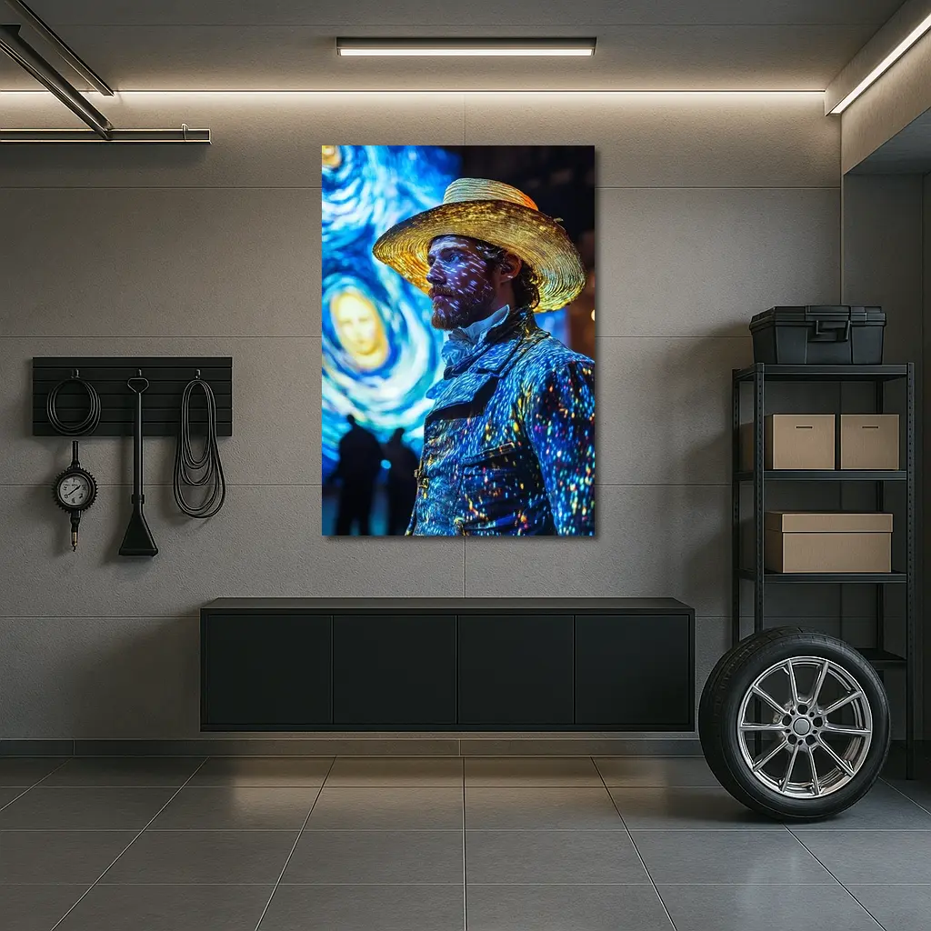 Van Gogh Starry Night Man Portrait Art – Wall Art