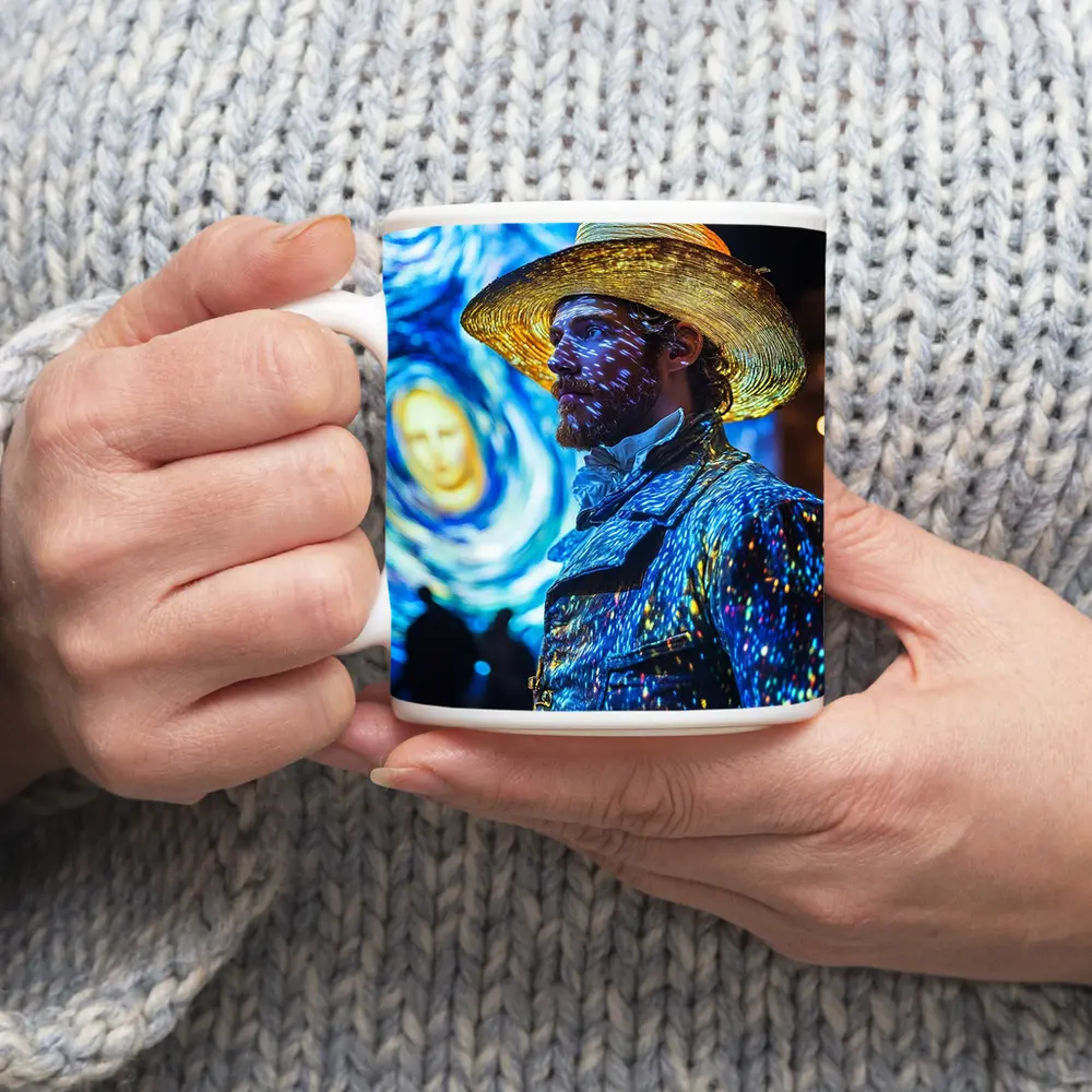 Van Gogh Starry Night Man Portrait Art – Mugs