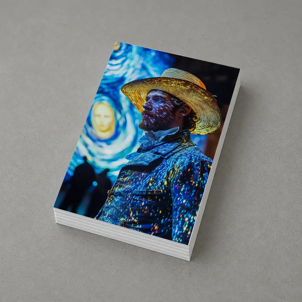 Van Gogh Starry Night Man Portrait Art – Postcards