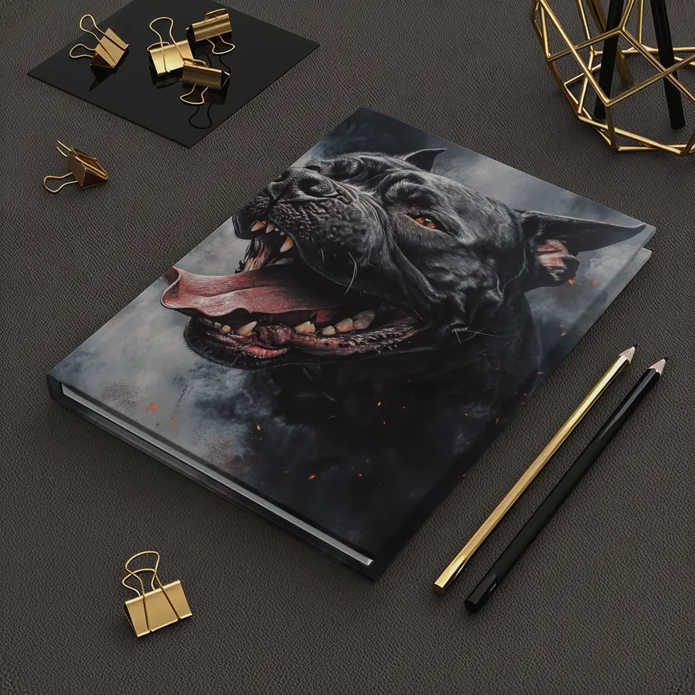 Black Pit Bull Dark Smoke Fantasy Art – Notebooks