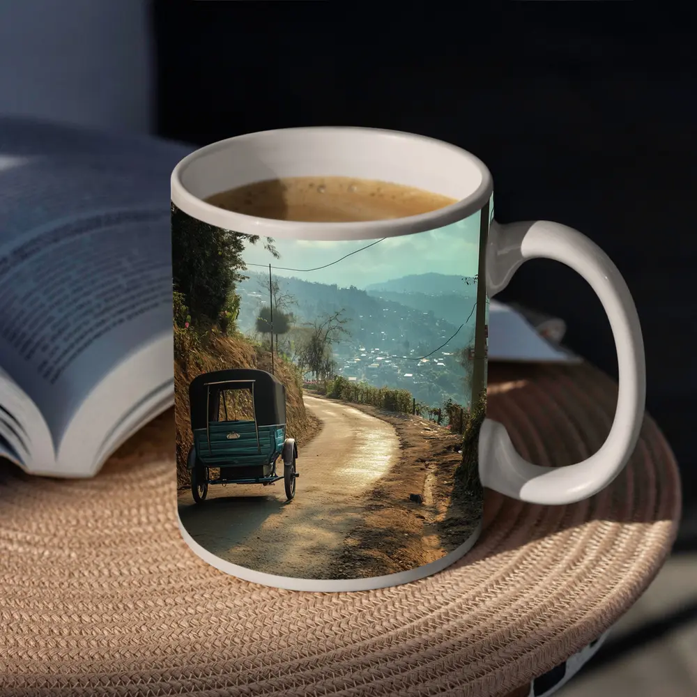 Tuk Tuk On Winding Mountain Road – Mugs
