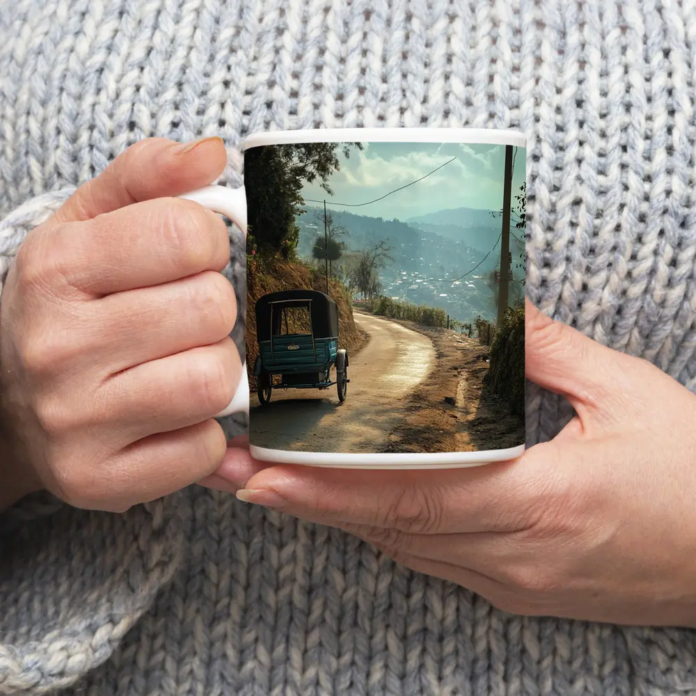 Tuk Tuk On Winding Mountain Road – Mugs