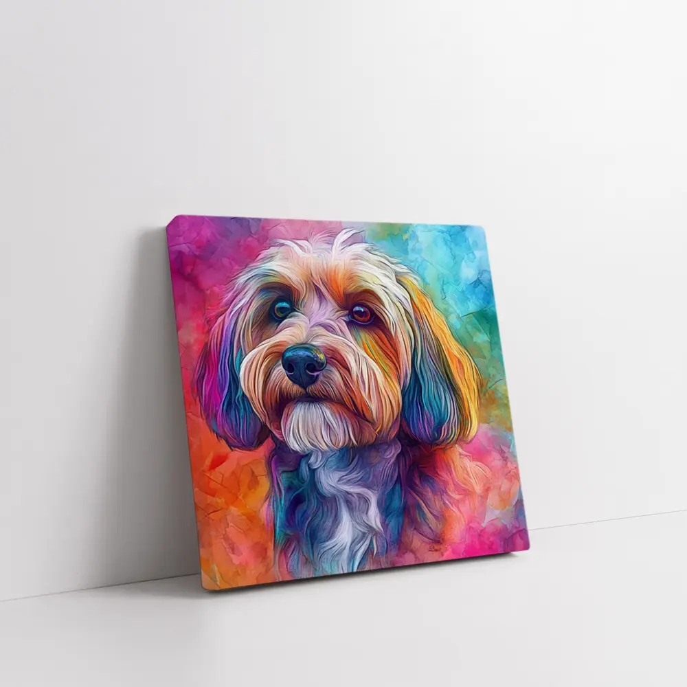 Colorful Havanese Dog Watercolor Art Portrait – Wall Art