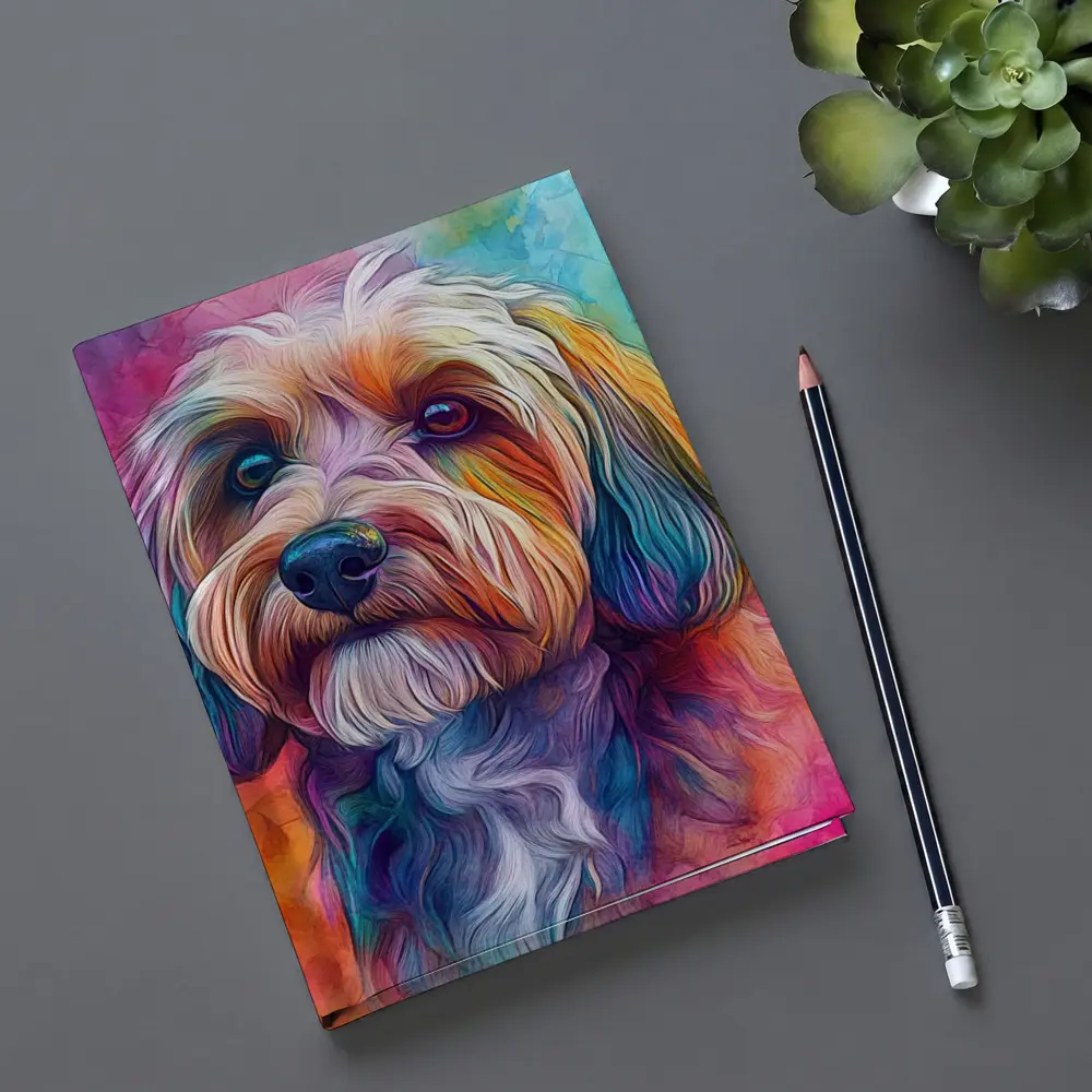 Colorful Havanese Dog Watercolor Art Portrait – Notebooks