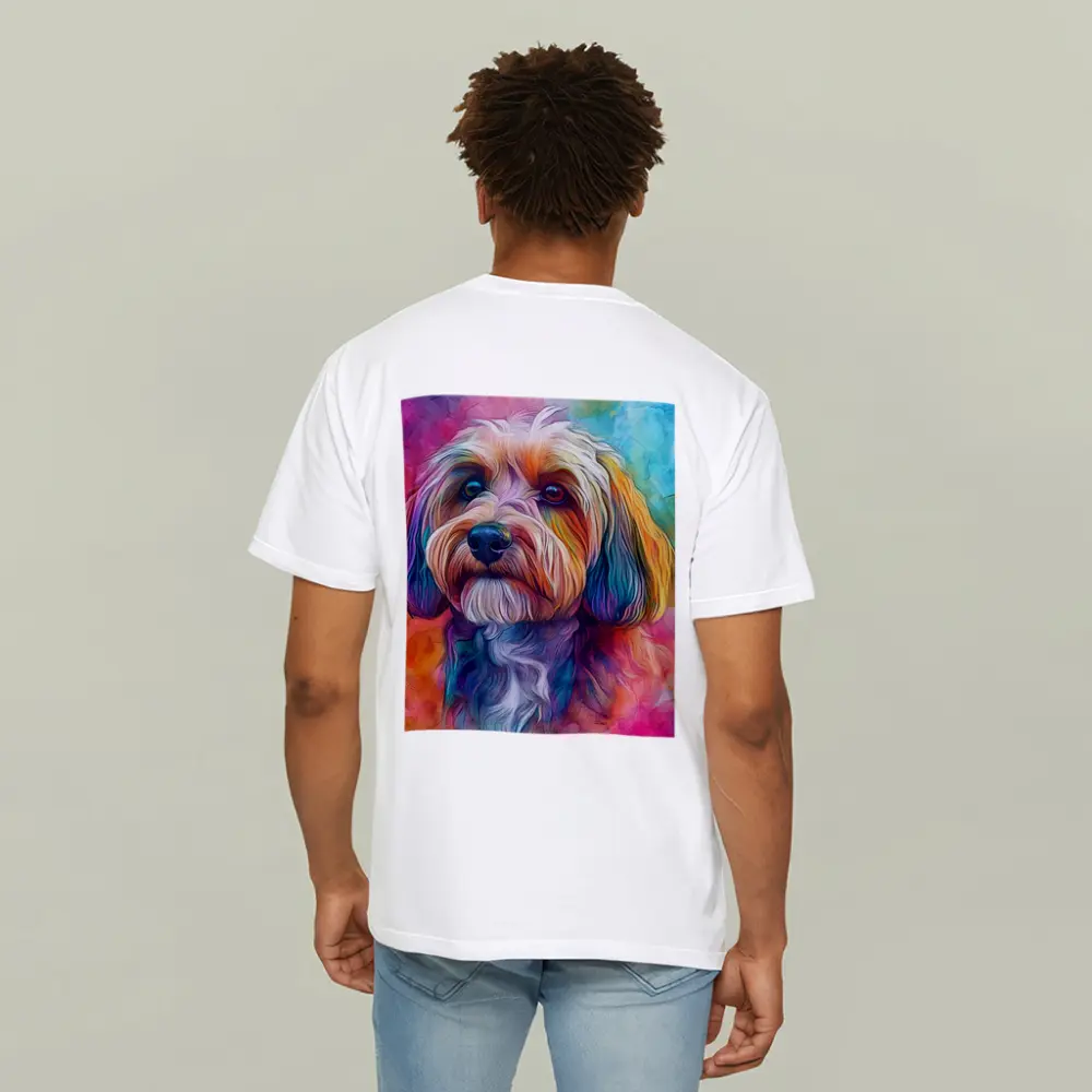 Colorful Havanese Dog Watercolor Art Portrait – T-Shirts