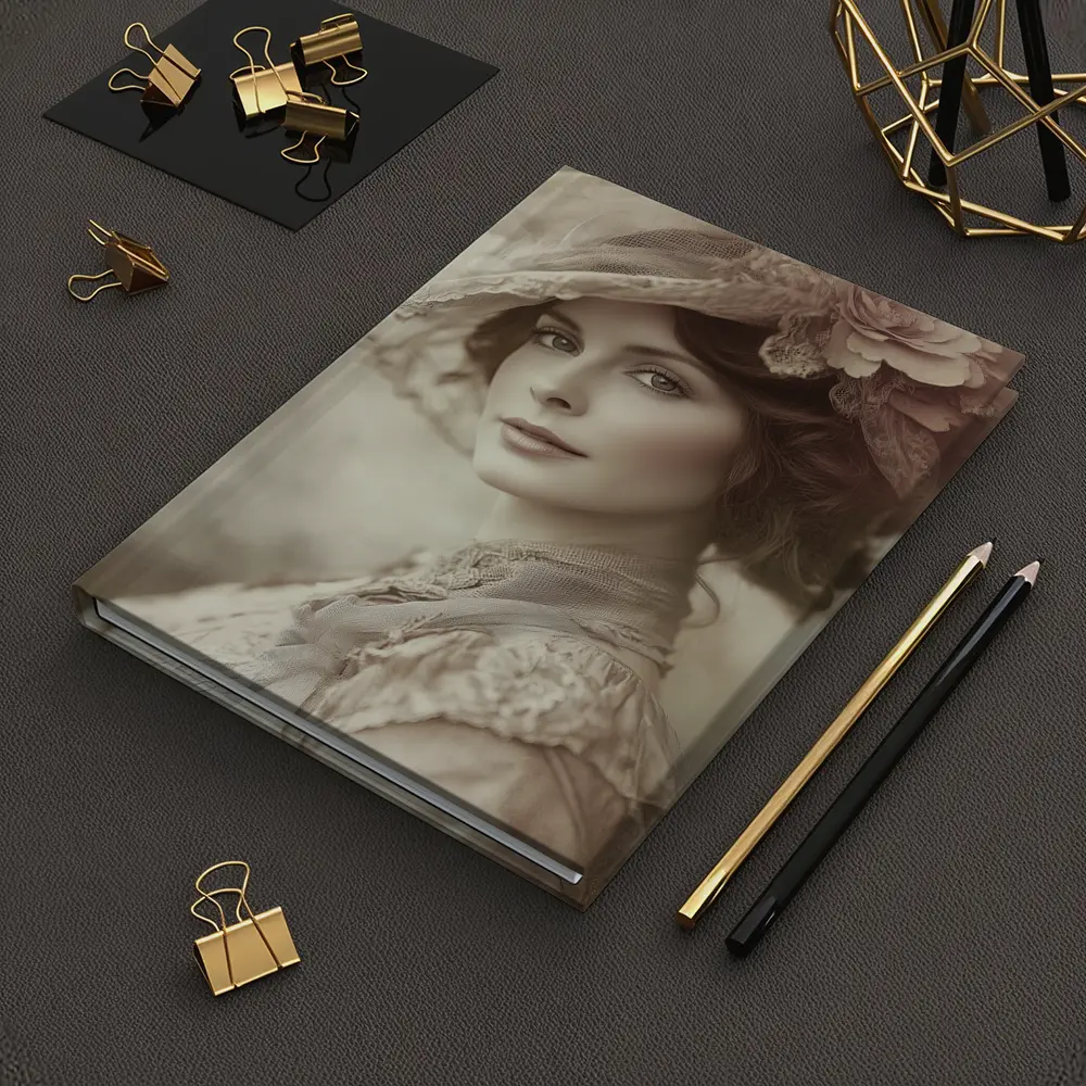Victorian Woman Portrait Soft Floral Hat – Notebooks