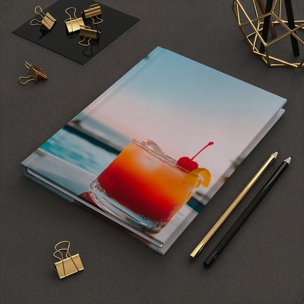 Tropical Cocktail Sunset Ocean Pool View – Notebooks