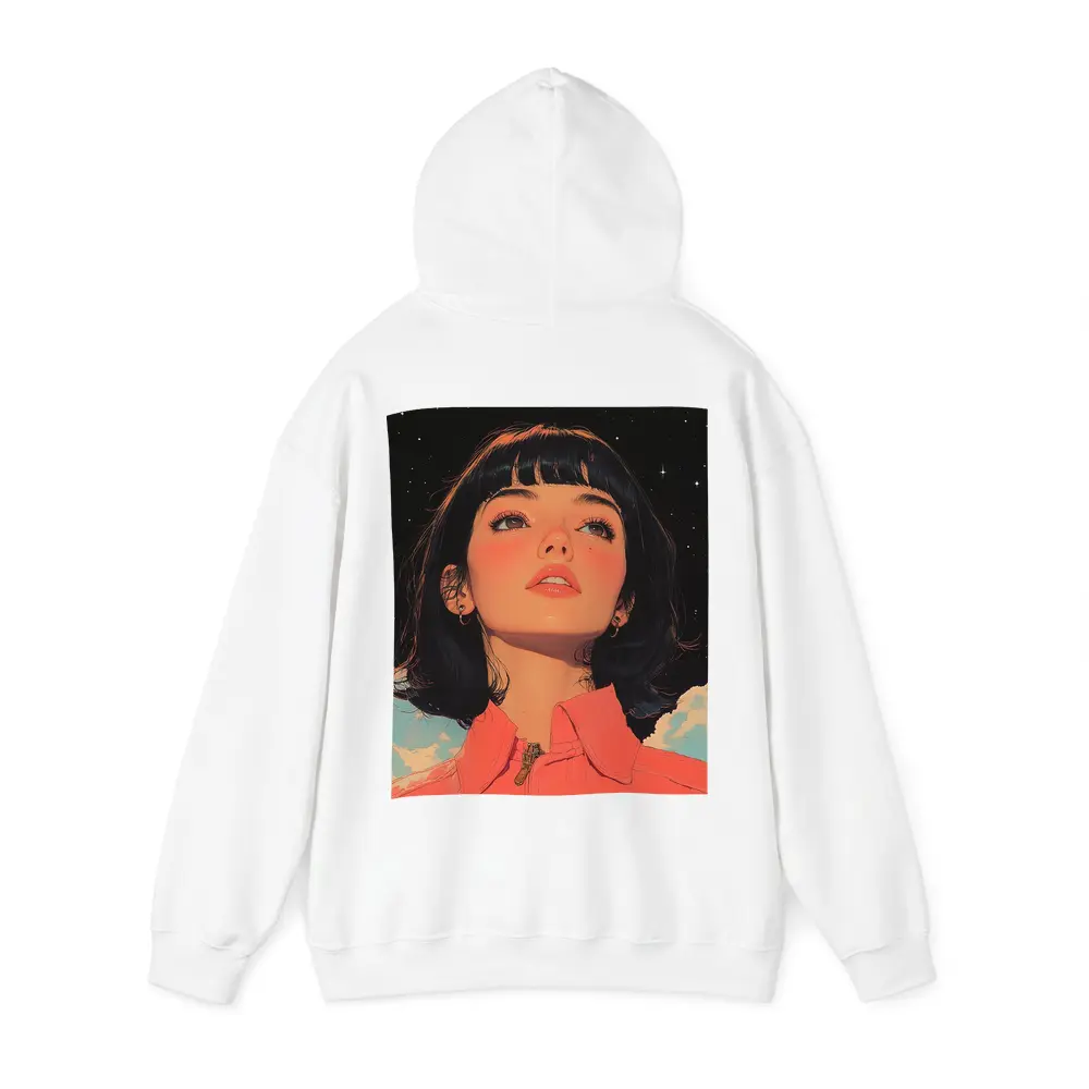 Anime Girl Pink Jacket Starry Night Sky – Hoodies