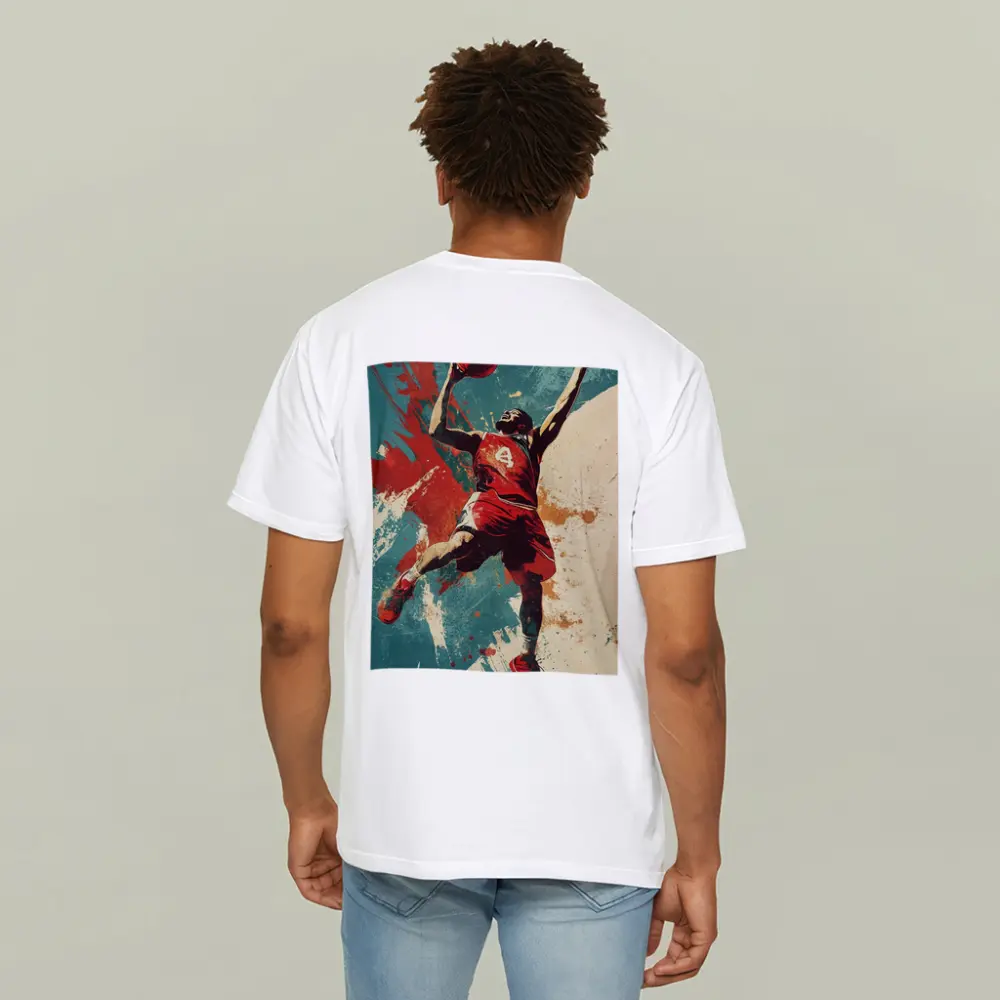 Basketball Player Dunking Retro Grunge Art – T-Shirts