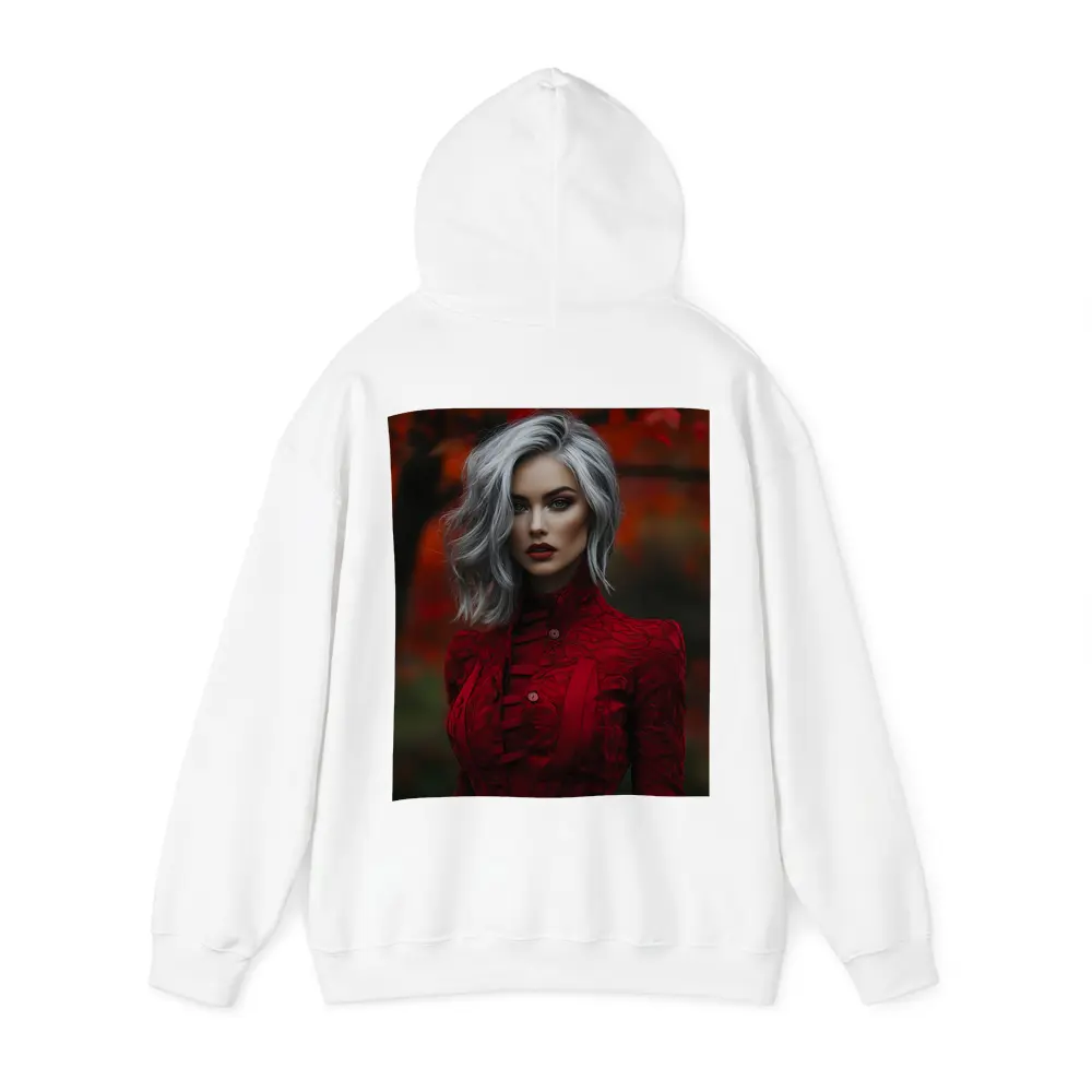 Silver Hair Woman Red Lace Autumn – Hoodies
