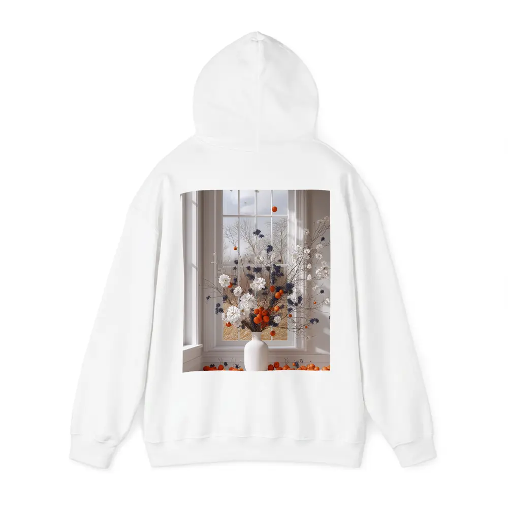 White Flowers Orange Berries Window Vase – Hoodies