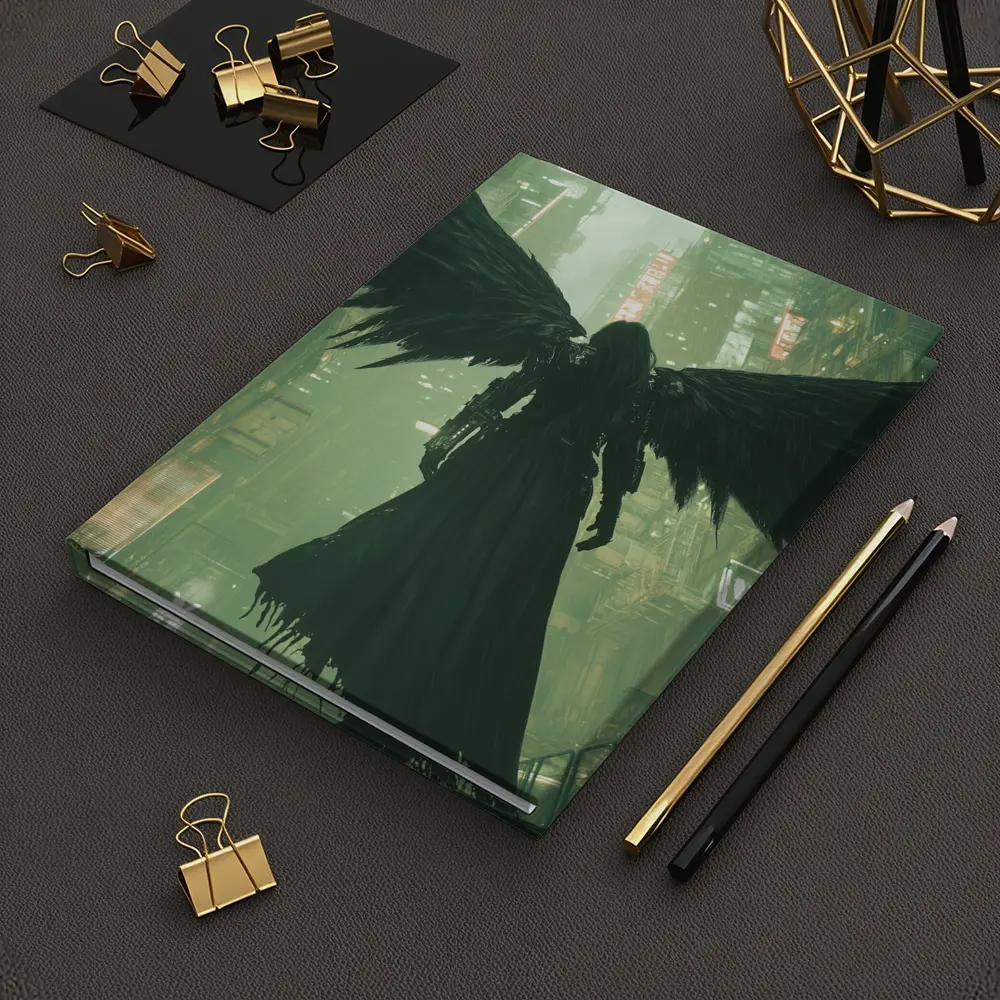 Dark Angel Black Wings Cyberpunk City – Notebooks