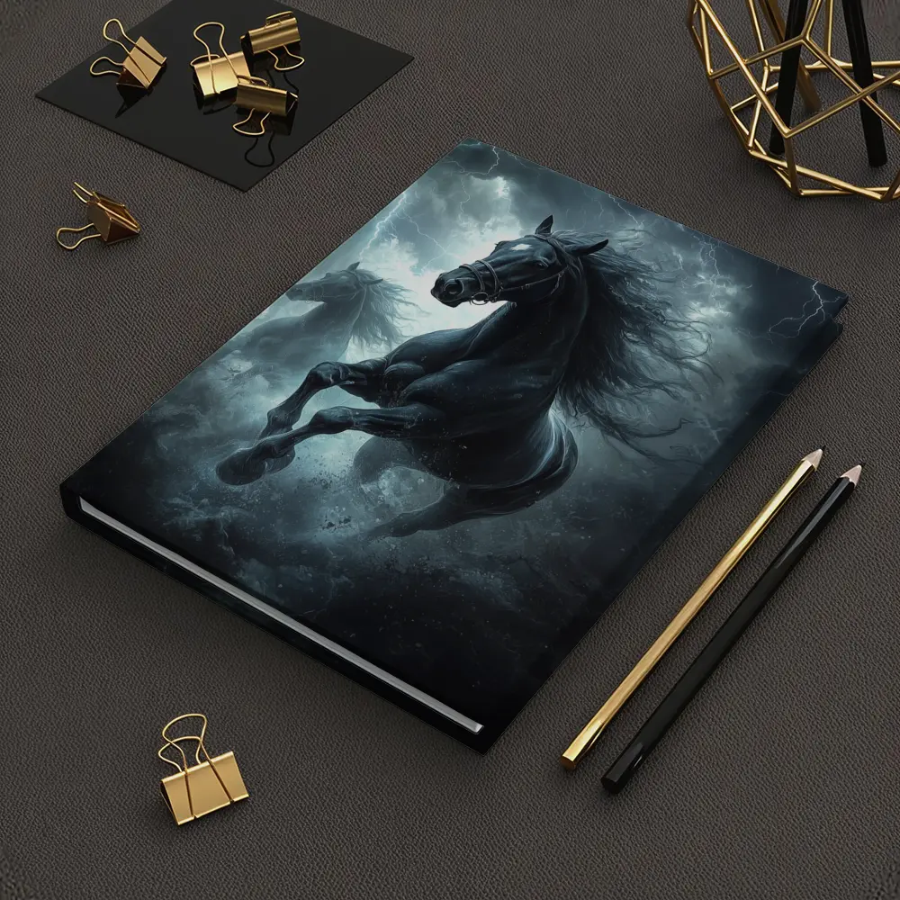 Black Horses Running Through Lightning Storm – Notebooks