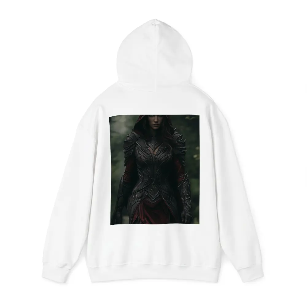 Dark Female Warrior Red Hood Forest Fantasy – Hoodies