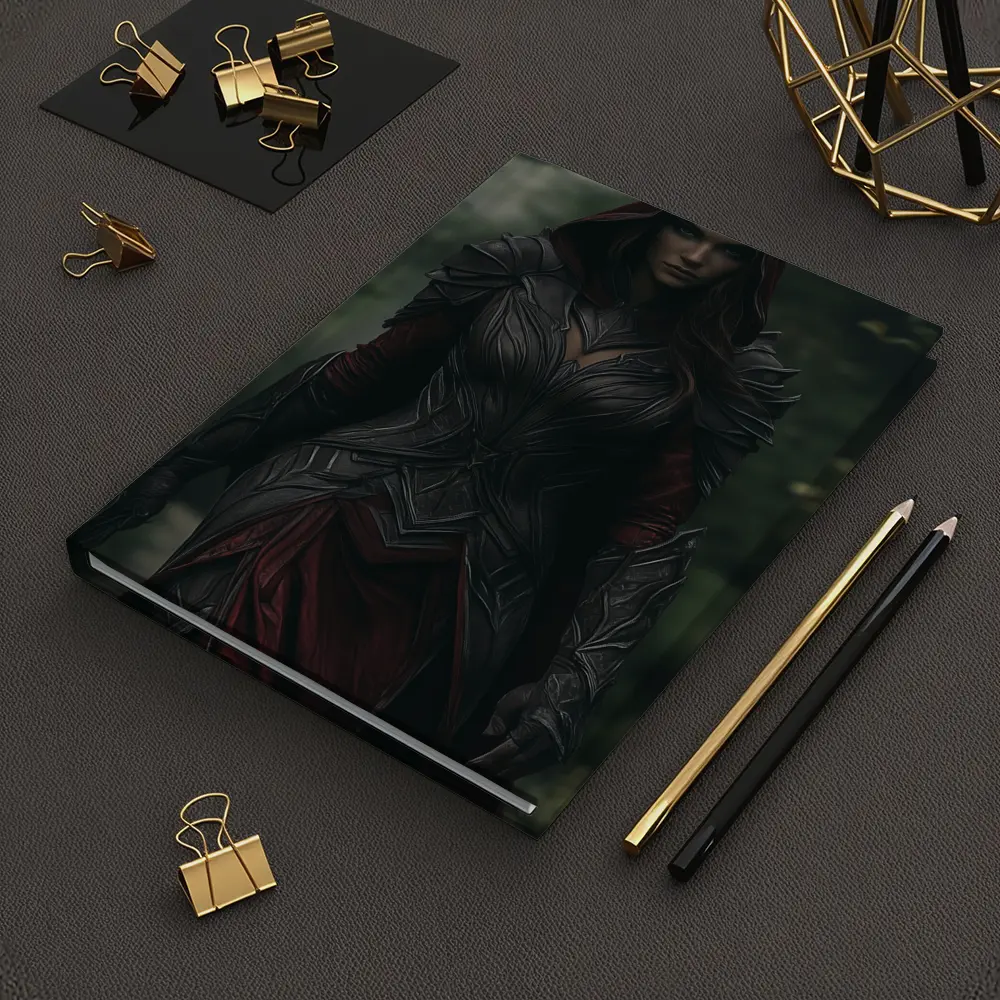 Dark Female Warrior Red Hood Forest Fantasy – Notebooks