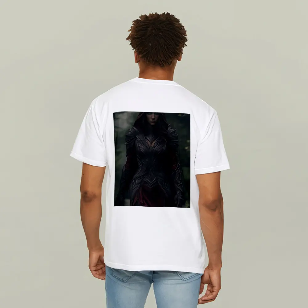 Dark Female Warrior Red Hood Forest Fantasy – T-Shirts