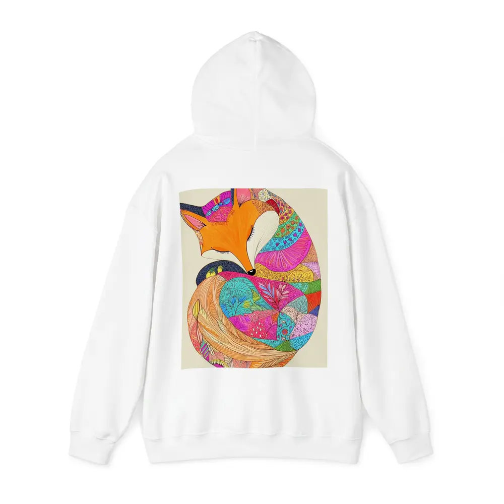 Sleeping Fox Colorful Floral Pattern Art – Hoodies