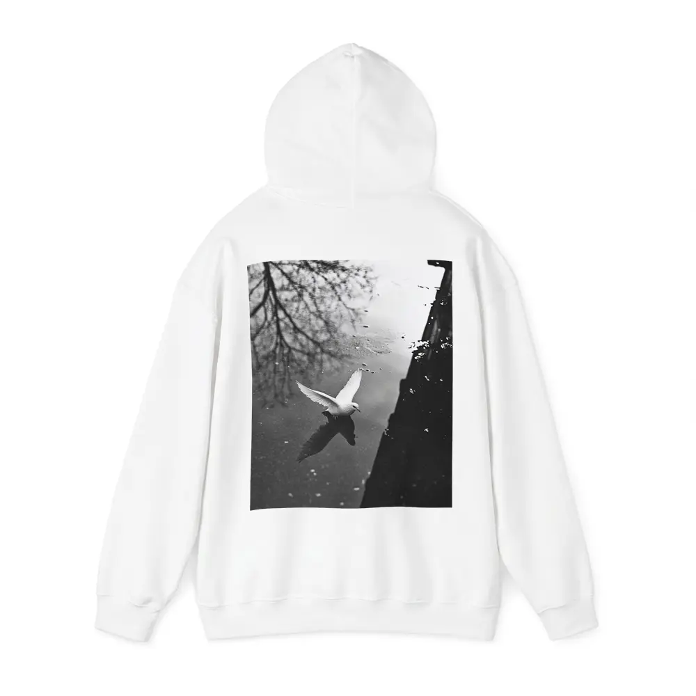 White Dove Flying Over Dark Water – Hoodies