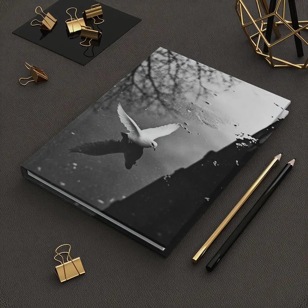 White Dove Flying Over Dark Water – Notebooks