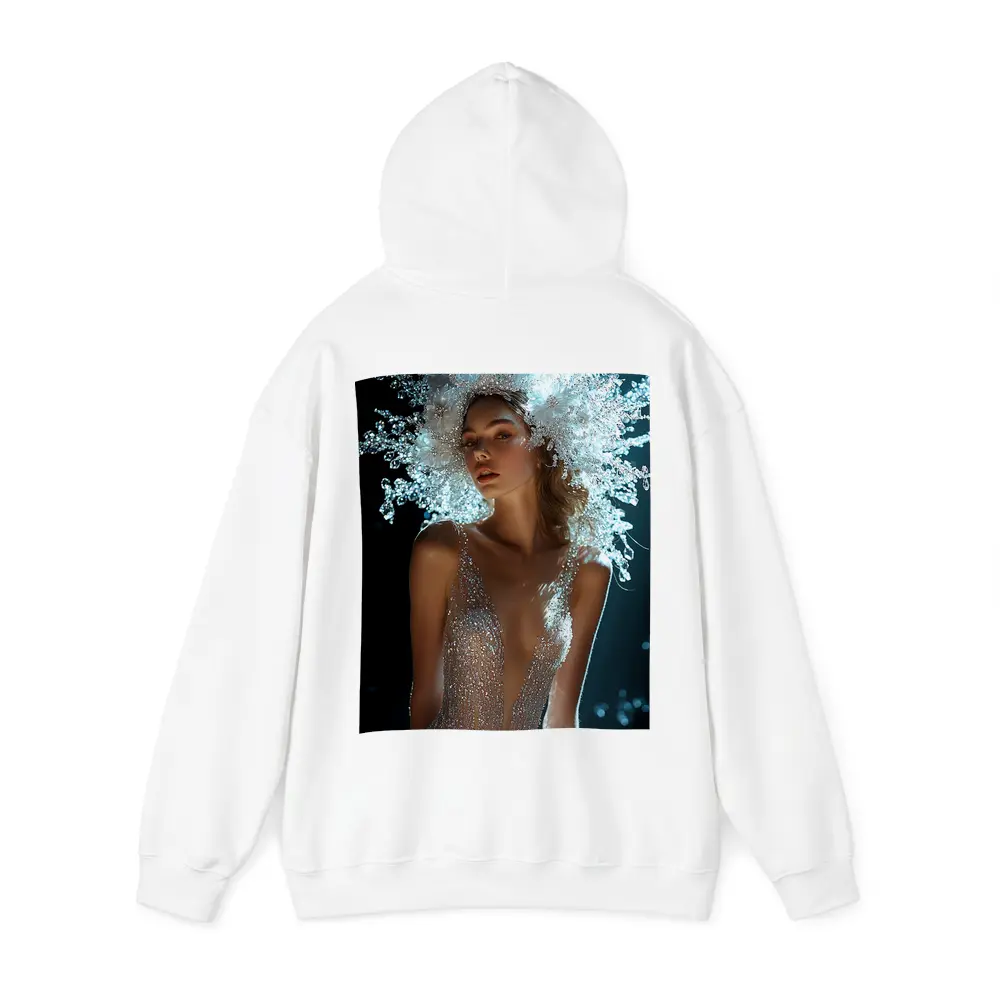 Woman Crystal Crown Gown Dark Background – Hoodies