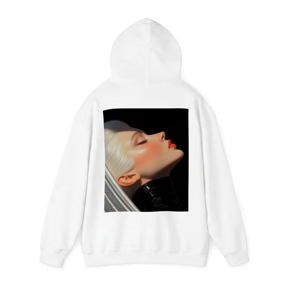 Blonde Woman Portrait Black Background Art – Hoodies