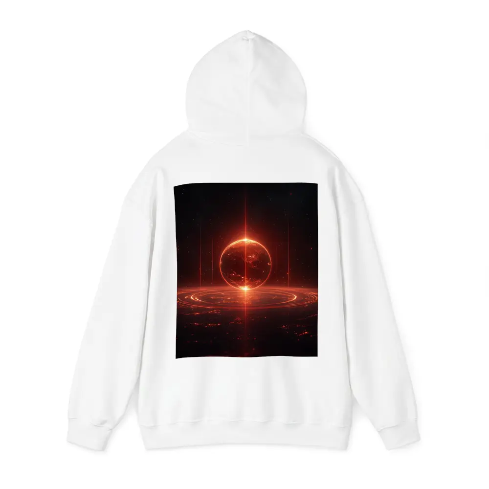 Red Glowing Planet Dark Space Art – Hoodies