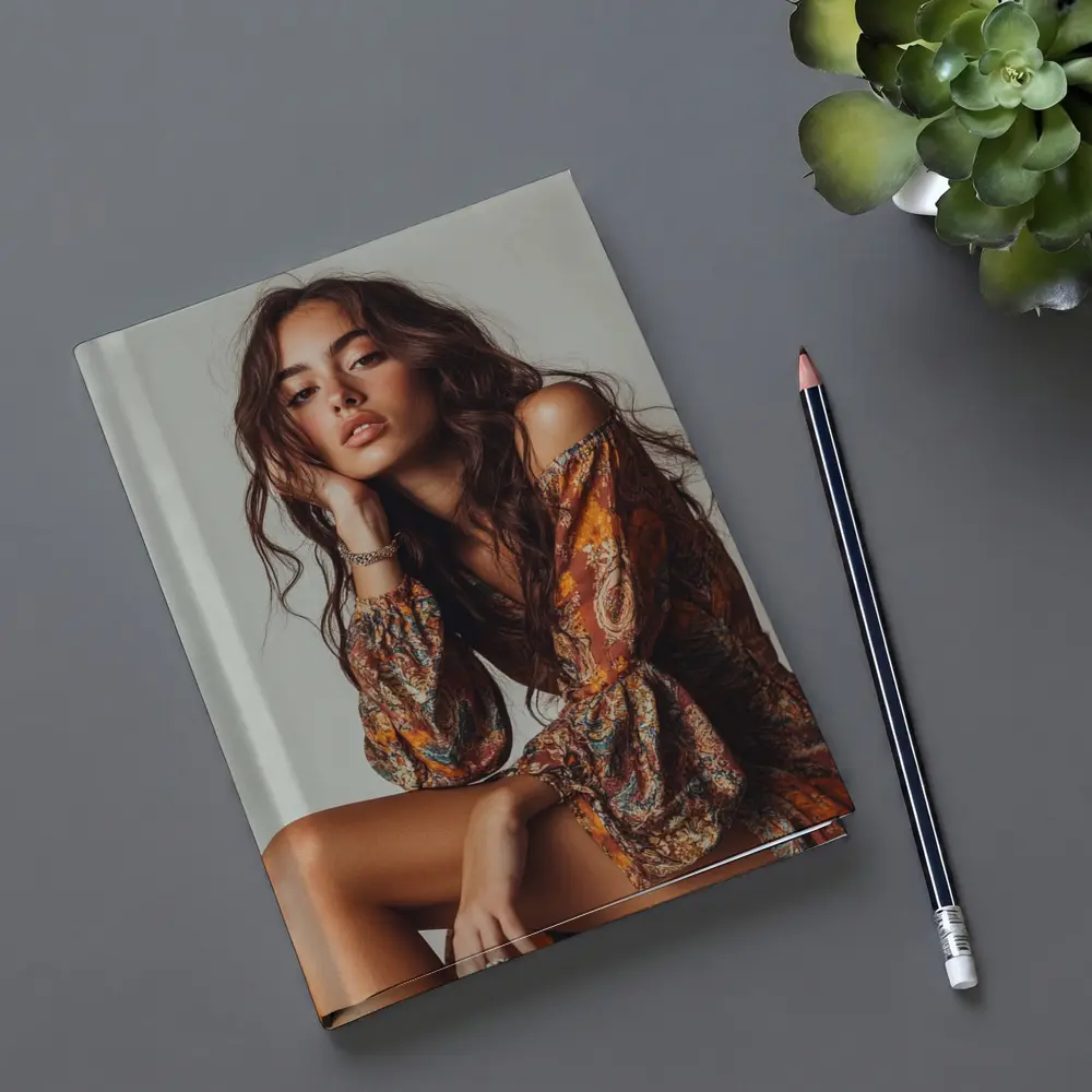 Boho Woman Paisley Dress Neutral Studio – Notebooks