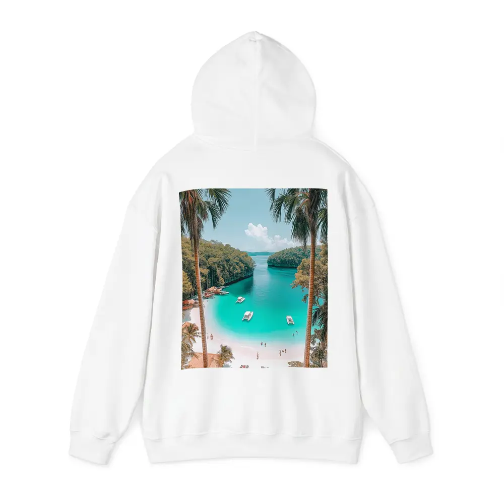 Tropical Beach Turquoise Lagoon Palm Trees – Hoodies