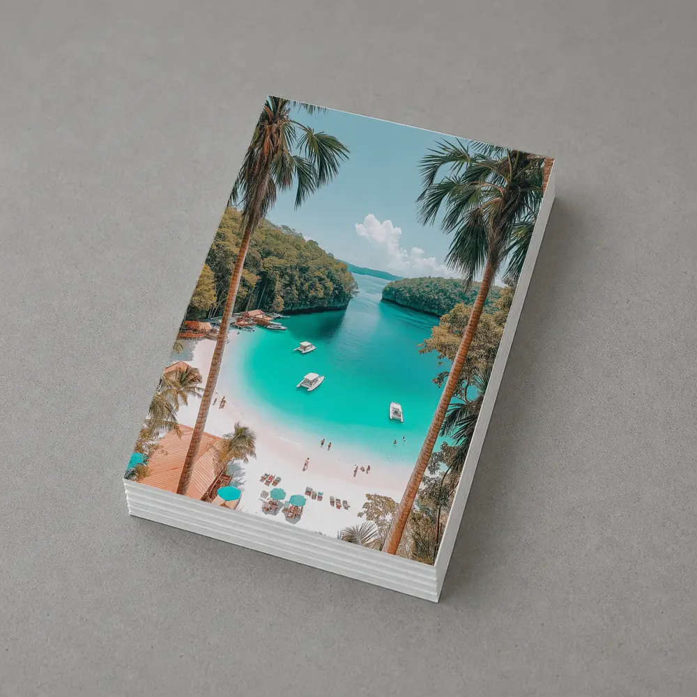 Tropical Beach Turquoise Lagoon Palm Trees – Postcards