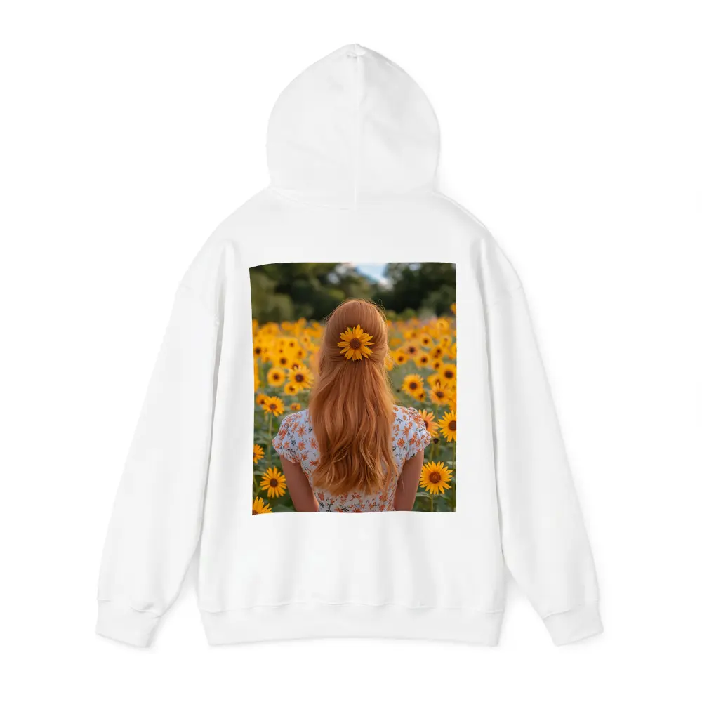 Red Hair Girl Sunflower Field Summer – Hoodies