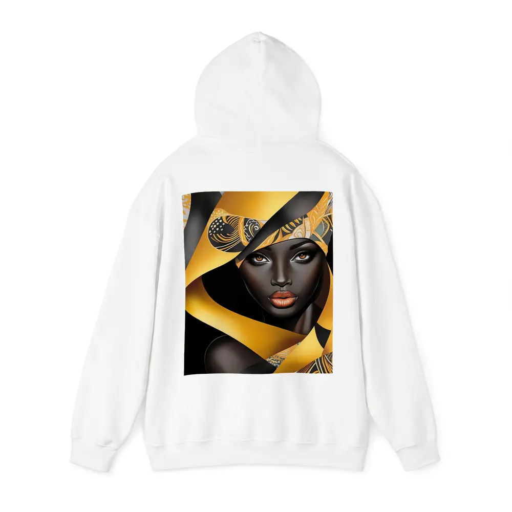 Black Woman Gold Ribbons Abstract Art – Hoodies