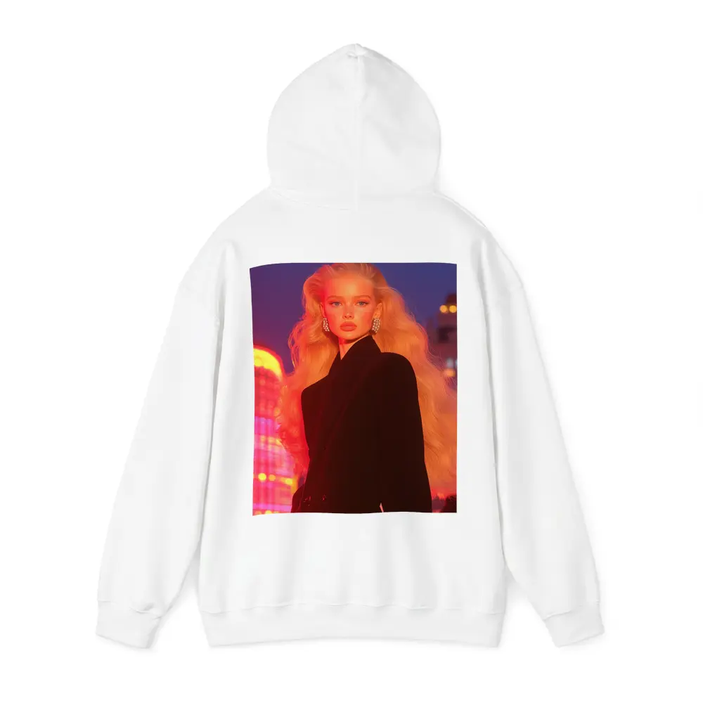 Blonde Woman Black Blazer Neon City Night – Hoodies