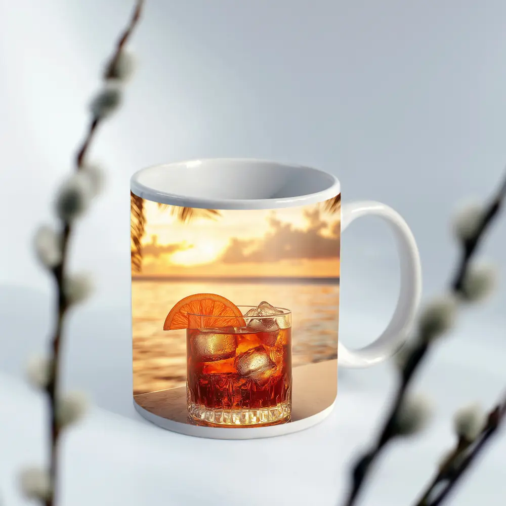 Negroni Cocktail Tropical Beach Sunset Bar – Mugs