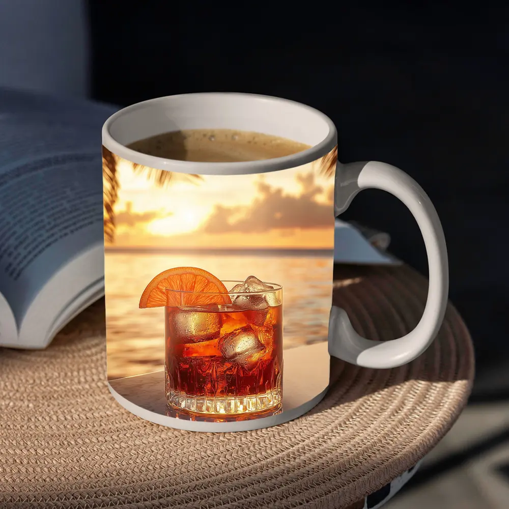 Negroni Cocktail Tropical Beach Sunset Bar – Mugs