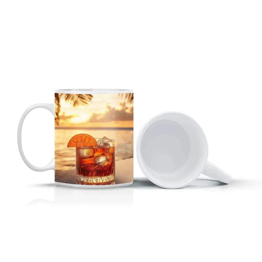 Negroni Cocktail Tropical Beach Sunset Bar – Mugs