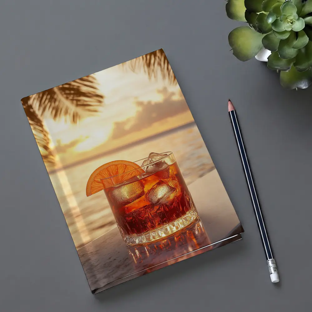 Negroni Cocktail Tropical Beach Sunset Bar – Notebooks