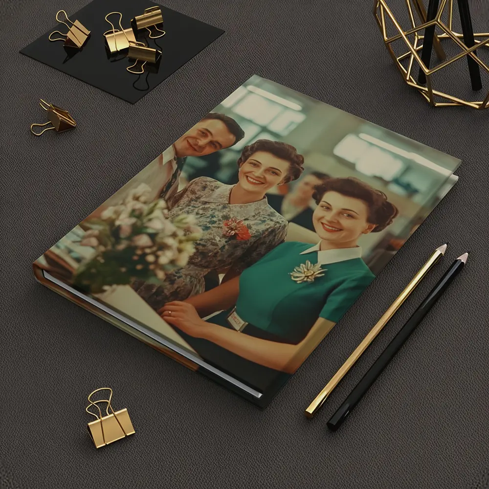 Retro Fifties Office Workers Smiling Together – Notebooks
